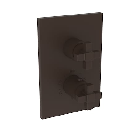 Newport Brass 1/2" Square Thermostatic Trim Plate With Handle in Oil Rubbed Bronze 3-3153TS-10B